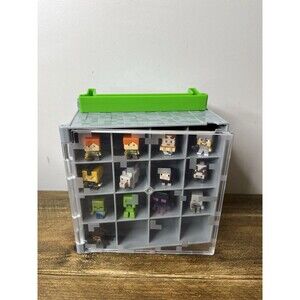 Minecraft Mini Figure Collector Case Storage Cube 2014 MATTEL W/ 13 Figures